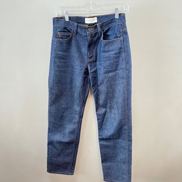 Lafayette 148 NY Watts Jeans High-Waisted Straight-Leg Blue Denim Pants Womens-‎ - Picture 1 of 5